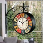Abstract Theme Vintage Double Side Iron Railway Clock - Home/Kitchen (Style2, 10 x 10 Inch)