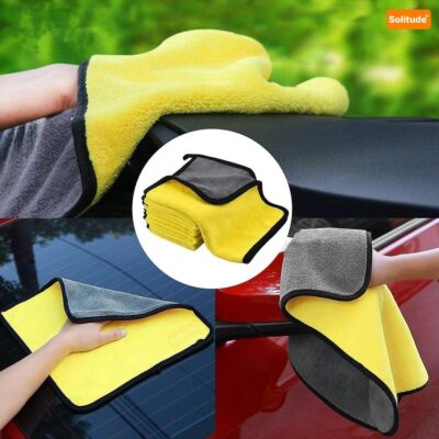 Multipurpose Microfiber Cleaning Towel Cloth 400 GSM Highly Absorbent Dust Lint Free Multi-colour Towels for All Vehicles Bike, Car, Glass Detailing, Cleaning, Washing (Pack of 5, 40 x 40 cm)