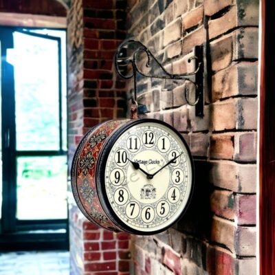Abstract Iron Station Analog Clock (10 X 10 Inch, Dial: 10 Inch, Multicolour)