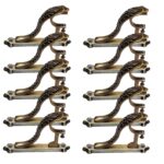 GLOXY ENTERPRISE Antique Brass Curtain Brackets – Jaguar Design, 5 Pairs