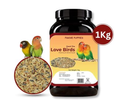 Foodie Puppies Bird Food for Lovebirds – Premium Natural Mix Seeds with Sunflower, Oats & Niger | Daily Nutrition for All Life Stages (1 kg)