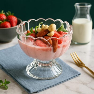 Birch & Co. Ice Cream Glass Bowl Set – 140 ml, Set of 6 (Clear Glass, Scallop Design)