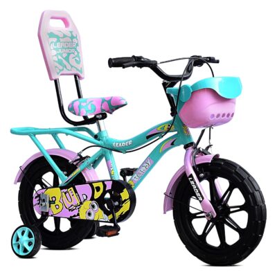Leader Buddy 14T Kids Cycle with Training Wheels – Sea Green & Light Pink