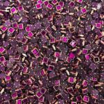 INDIKONB Kundan Glass Fitting Stones | 4mm Square Glass Embellishments | Magenta Color | For Craft, Embroidery, Jewelry & Decorative Projects