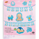 Guddi Baby Boy Naming Ceremony Decoration Kit | Banner, Cutouts & Party Props | Blue Theme
