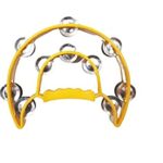 MUSIQAA JAHAN® Pro Half Moon Tambourine With Double Cutaway and Double Row of Jingles (Multi Colors)