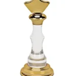 ZAHEPA Chess King Paperweight – Golden Metal & Acrylic Desk Showpiece