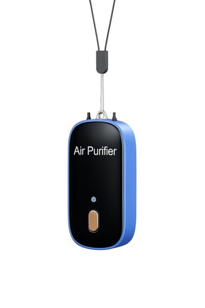 OxyHalo Wearable Air Purifier | Portable Hanging Neck Air Purifier | Portable Personal Device | No Filter Needed | Tested | Removes 99.9% Air Pollutants PM2.5, PM0.01, PM10 | Blue