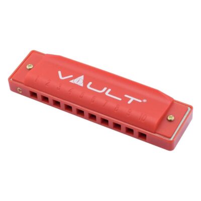 Vault HA500 Key C 10-Hole Diatonic Harmonica/Mouth Organ - Red