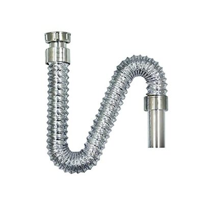PIXELPACE PVC Water Outlet Waste Pipe for Wash Basin/Sink (Chrome)