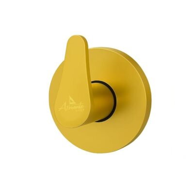 D&B Bath ware Lazzaro Brass Concealed Shower Valve Gold Upper Part Set – 1/2" Stop Cocke & Angle Valve, Antique Brushed Gold Finish, Includes Wall Flange | Concealed Shower Valve Bathroom