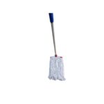 Dust Out Pure Cotton Floor Cleaning Mop with Metal Handle – Super Absorbent White Yarn for Home & Commercial Use – Heavy-Duty Wet Cleaning for Tiles, Wood & Hard Floors (Pack of 1)(9inch Wide Clip)