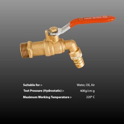 RN Forged Brass Nozzle Bib Cock 15mm (1/2") | Leakproof and Corrosion-Resistant for Plumbing | High-Pressure Resistance_RNNC110015| 5 Year Warranty