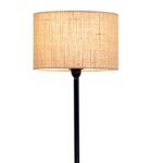 Decorative Modern Antique Industrial Vintage Minimalist Standing Lamp with Beige Shade & Footswitch