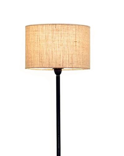 Decorative Modern Antique Industrial Vintage Minimalist Standing Lamp with Beige Shade & Footswitch