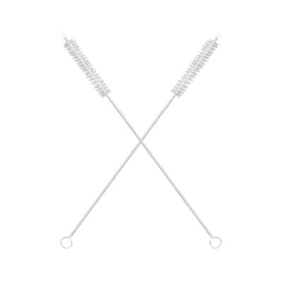 Long Straw Cleaning Brush Stainless Steel Nylon Thin Pipes Drinking Straw Washing Cleaning Brushes/Straw Brushes with Tiny Bristles, for Tumbler, Sippy Cup, Bottle and Tube, Pack of 2