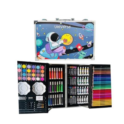 Trocshop Art Kit Space Art & Craft Set, 145 Pieces, Drawing Kit with Color Pencils, Oil Pastels, Paint Brushes Astronaut Theme Art kit Set Creative Mindset