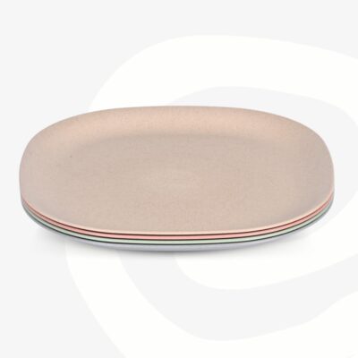 Eha Eco-Friendly Square Dinner Plates – Set of 4, 9-inch | Bamboo & Rice Husk | Microwave Safe, Unbreakable