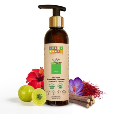Baby Shampoo - Gentle Baby Hair Care & Cleanser - Natural Cleansing with Licorice, Amla & Saffron - Promotes Hair Growth & Scalp Health - Tear Free Organic Baby Hair Shampoo - 200 ml