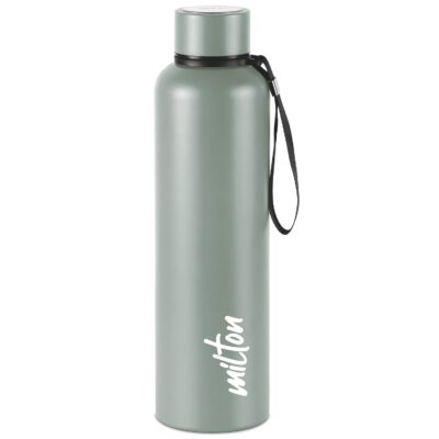 Milton Aura 1000 Thermosteel Bottle, 1 Litre, Light Green | 24 Hr Hot & Cold | Leak Proof | ISI Certified | SS304 Stainless Steel | Rust Proof | Ideal for Office, Gym, Travel & Home Use