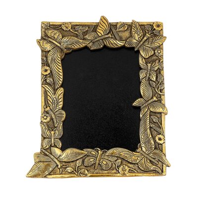 NM Aluminium Butterfly Tabletop Photo Frame | Gold-Plated Decorative Picture Frame for Home, Bedroom, Living Room & Office Décor | Ideal Gift (18x21 cm)