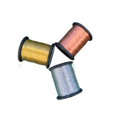 VELVAHINI Cotton A1 Mamtha Gold, Silver, Copper Zari Thread - 0.1mm Embroidery Thread for Aari Work, Maggam Work, Tassels, Crochet, Sewing and Jewelry Making - Hand Craft (Pack of 3)