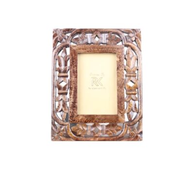 Renaissance Krafts Handcrafted Wooden Photo Frame – 22x20 cm, Brown Vintage Design