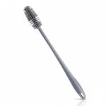 XML Bottle Cleaning Brush Silicone Long Handle for Baby Bottle, Water Bottle, Containers, Vase and Glass, Bottle Cleaner for Home and Kitchen Accessories Item Products (31-CM-Silicone-Grey-Brush)