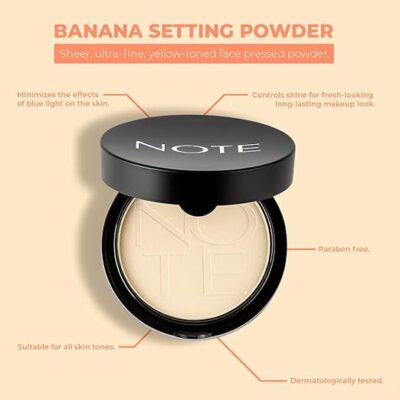Note Cosmetics Compact Matte Powder Free Makeup Palette Women Foundation Anti-Blush Makeup Banana Fixing Powder