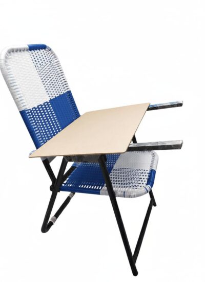 Lynette Portable Folding Iron Study Chair with Strong Handle & 6mm Laptop/Reading Pad | Durable & Lightweight Multicolour Chair | Ideal for Home, School & Outdoors