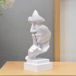 Street27 Thinker “Silence” Abstract Statue – Modern Table Decor (White)