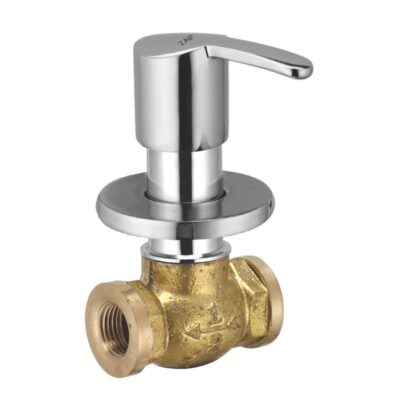 Zap Brass Concealed Stop Cock – 3/4 Inch Chrome Plated Quarter Turn Tap with Adjustable Wall Flange | Pure Brass Stop Valve for Bathroom Fittings