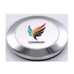 Personalized Metal Photo Paper Weight – Silver, Round