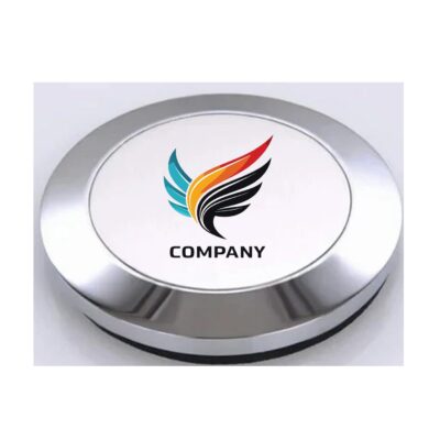 Personalized Metal Photo Paper Weight – Silver, Round