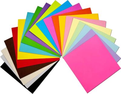 ECLET 5.5 x 5.5 Neon Origami Paper Pack of 100 Sheets (10 sheet x 10 color) Fluorescent Color Both Side Colored for Origami, Scrapbooking, Project Work