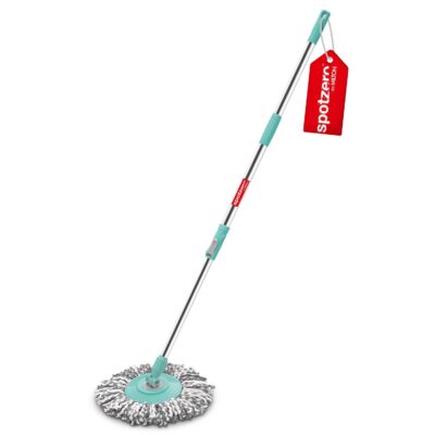 Spot zero By Milton Spin Mop Spares Set Handle with Microfibers Refill (Compatible with Prime, E-Elite, Classic, Ace Mops) Aqua Green