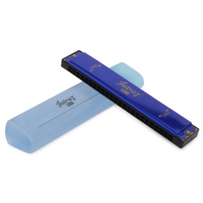 JUAREZ Junior JJ24HB 24 Holes Harmonica Key of C Scale | Mouth Organ | Cover - Aluminium | Comb - Abs | Reed – Brass Blue