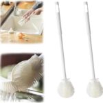 BELOXY Silicone Bottle Cleaning Brush, 360 Degree Rotational, Flexible Soft Bristle, Long Handle Cleaning Brush for Jar, Cup, Glass Mug Container and Kitchenware (29 × 5.5 × 1cm) (1)