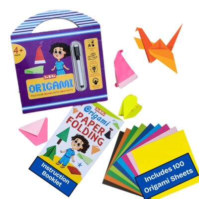 Jo & Ko 100 Origami Paper Craft Kit, Gift for Kids 6-12-Year-Old Girls Boys, DIY Kits Book Materials 6-8 9-12 12-15 Years Birthday Return Gifts Arts & Crafts