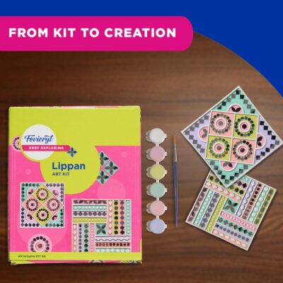 Fevicryl Lippan Mini Art Kit | All-Inclusive DIY Kit with Canvas, Acrylic Colors, Mirror Packet, Mouldit, Brush | for Artists, Students, Hobbyists & Gifting | Ideal for Age 14 +