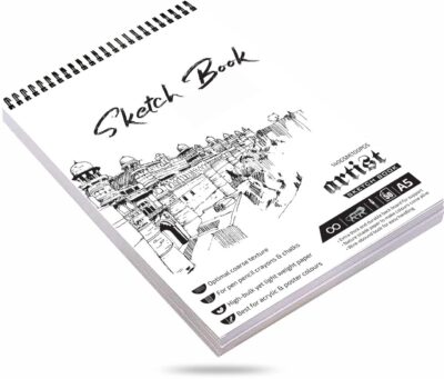 Variety Canvas 50 Sheet A5 Sketchbook Set | Top Spiral-Bound Sketchpad for Artists | Sketching and Drawing Acid Free Paper, for Doodling | Artist Oxford Sketch Book (WHITE)