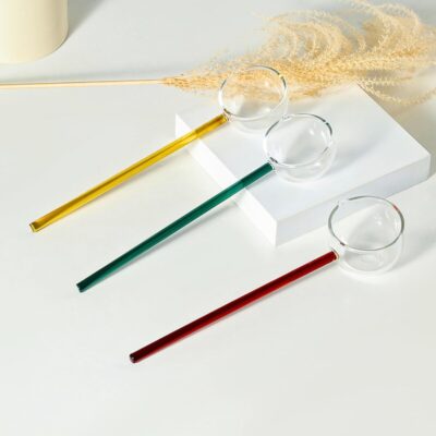 PANCA Glass Stirring Spoon, Heat Resistant Crystal Clear Borosilicate, Multipurpose (Set of 1, 26cm)