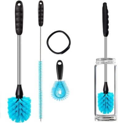 3Pcs Bottle Cleaner Brush Set, 15 inch Long Handle Washing Baby Bottle Cleaning Brushes for Narrow Neck Water Bottles Tumblers Straws Coffee Mugs Sport Bottles Flasks and Thermos Lid Cup Brush