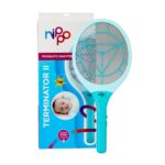 NIPPO Terminator II Rechargeable Mosquito Killer Bat | 1200mAh Li-ion Battery | Fast Charging | Shock-Proof | 6-Month Warranty (Blue)