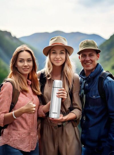 Milton Flip Lid 350 Thermosteel Water Bottle 350 ml, 24 Hr Hot and Cold I Leak Proof Lid with Jacket, ISI Certified I Vacuum Insulated I for Office, Gym, School I Silver