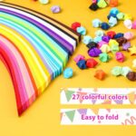 1030 Sheets Origami Star Paper Strips 27 Assortment Color Star Papers Lucky Wish Double Sided Origami Stars Paper Solid Color DIY Hand Art Crafts for Children and Adults