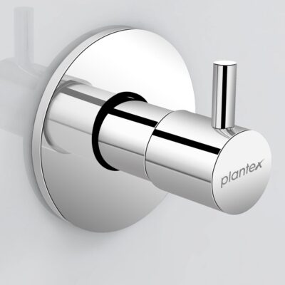 Plantex ICO-906 Pure Brass Angular Concealed Stop Cocke/Angle Valve for Bathroom With Teflon Tape and Adjustable Brass Wall Flange – 15 mm (Mirror-Chrome Finish)