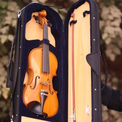 NGM Musicals Maplewood Five String Violin 4/4 with Bow Rosin and Oblong Shape Case