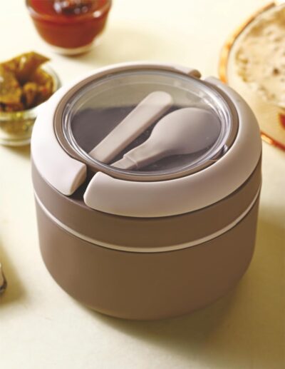 Ganesh Cresta Insulated Lunch Box | 400 ml | Airtight, Leak-Proof, Four-Side Lock Tiffin for Office, School & Picnic | Durable & Reusable (Color May Vary)