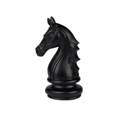 Artarium Knight Horse Chess Piece Statue – Black Polyresin Figurine (4 Inch)